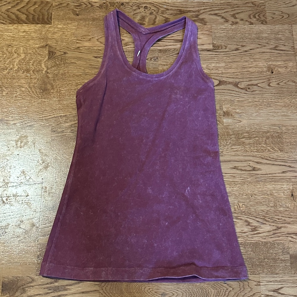 Lululemon 🍋 Cool Racerback Top Dye Washed Chianti Size 4 - Picture 4 of 12